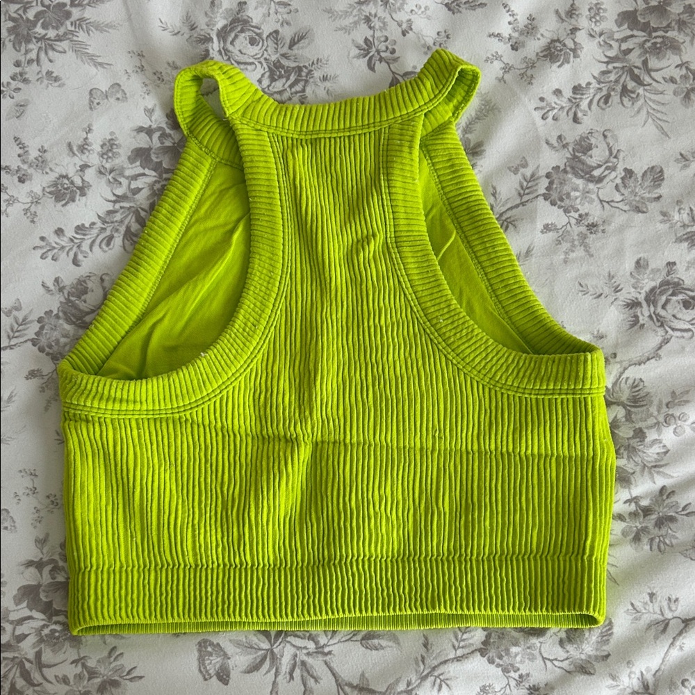 Aerie Vibrant Lime Ribbed Tank Top - Picture 2 of 4